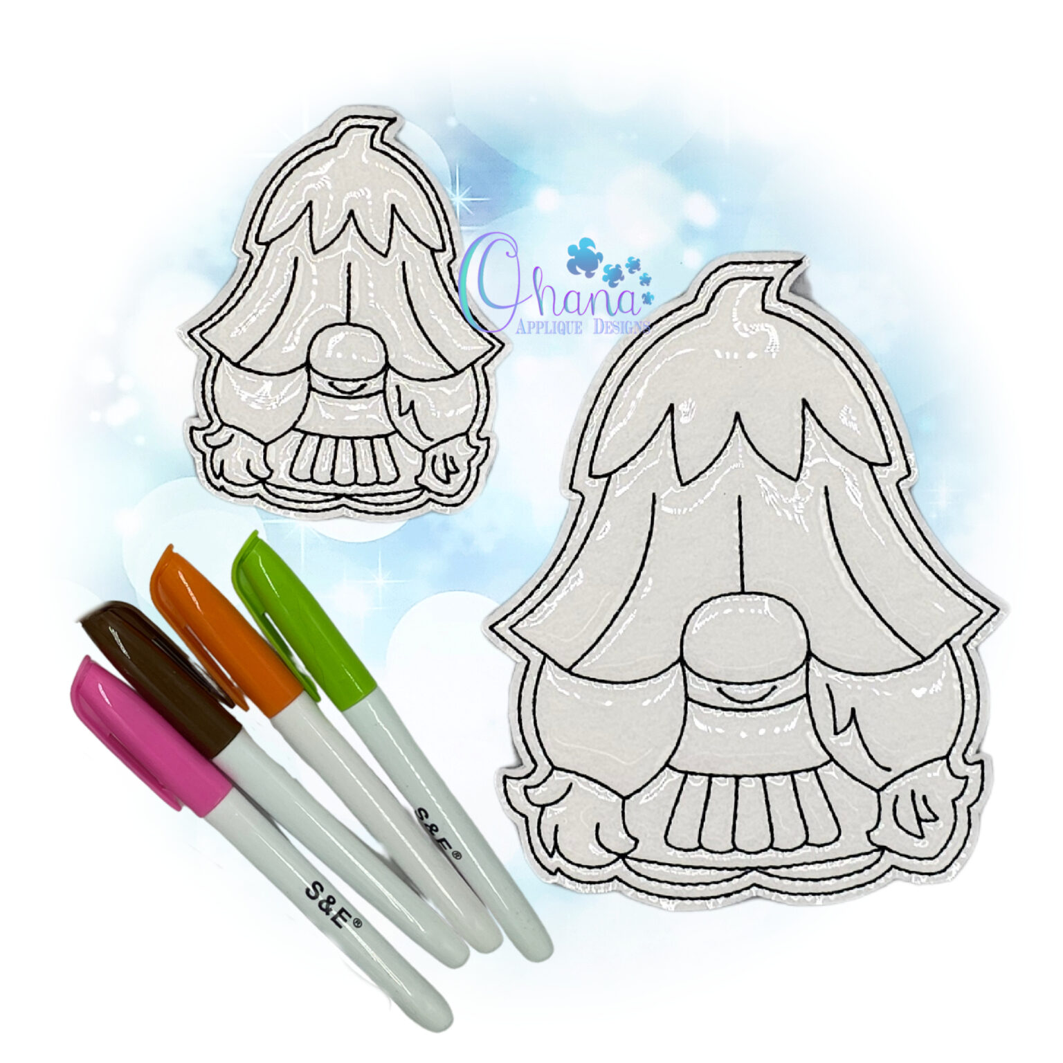 OAD 2404 Girl Gnome FCD 2000 Girl Gnome Flat Coloring