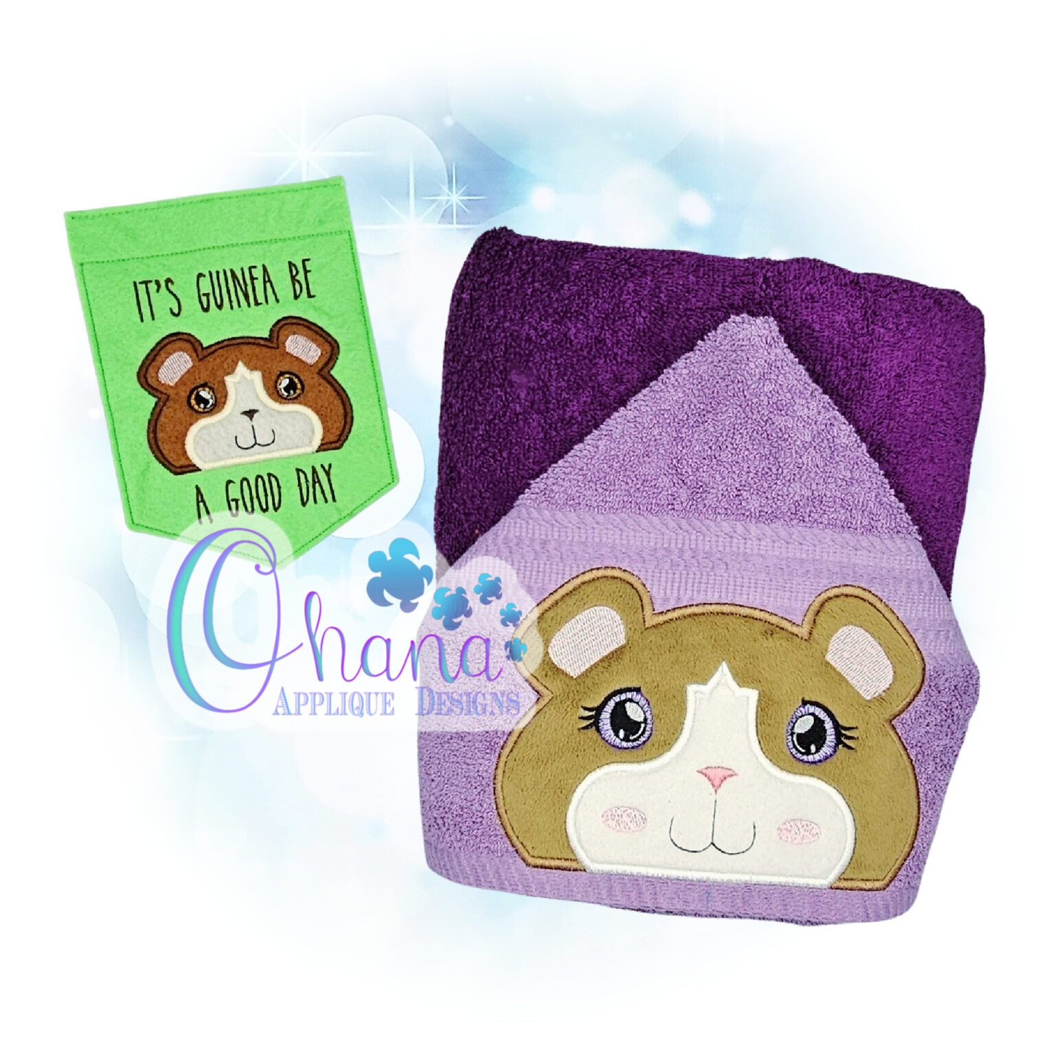 Guinea Pig Peeker Embroidery Design - Ohana Applique Designs