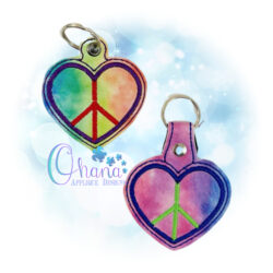 Peace Heart Key Chain