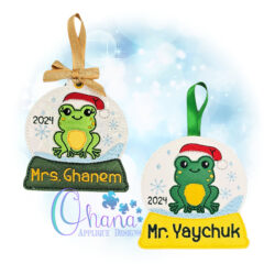Santa Frog Snowglobe Ornament
