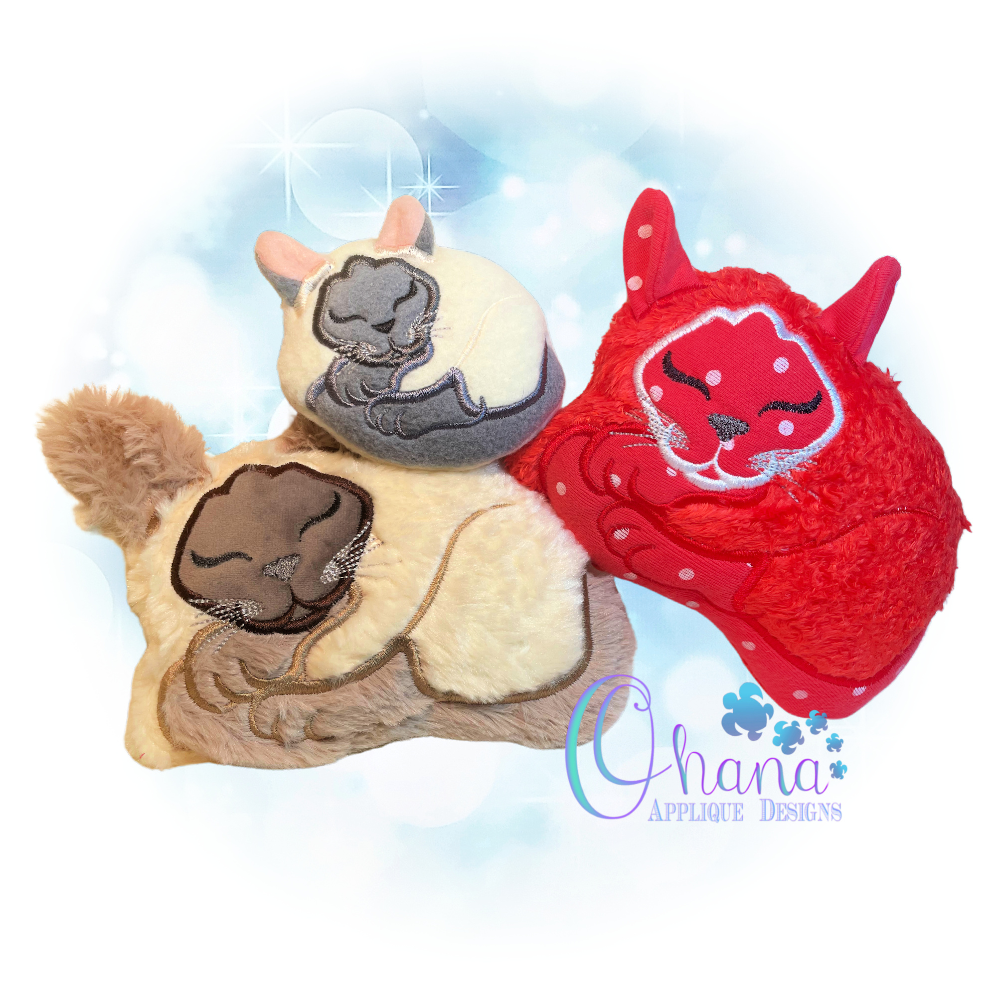 Sleeping Siamese Cat Stuffie