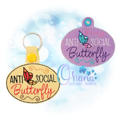 Anti-Social Butterfly Key Chain