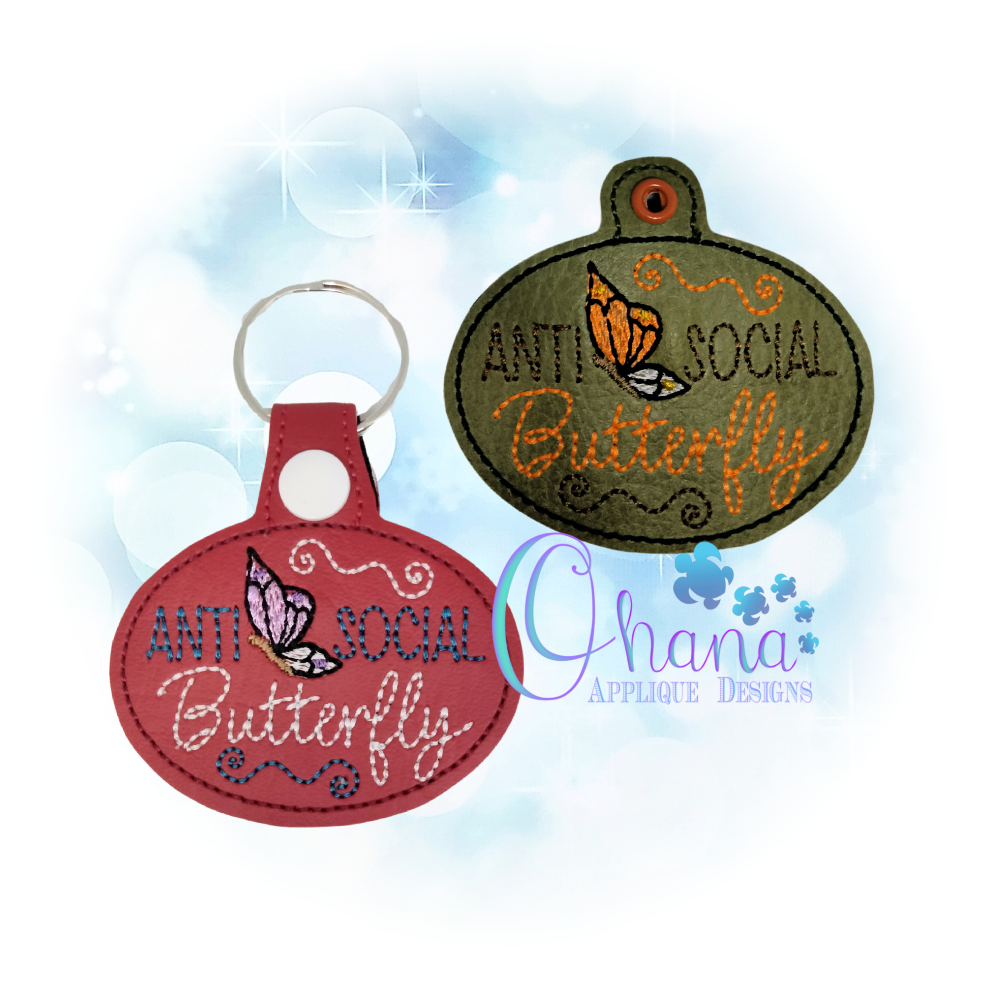 Anti-Social Butterfly Key Chain