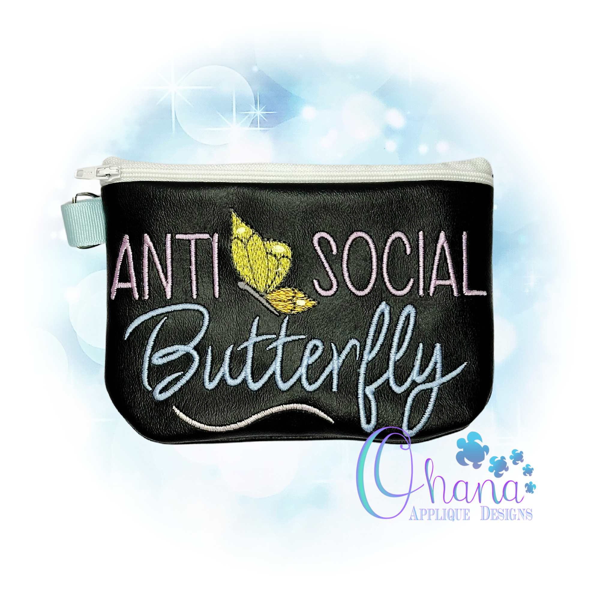 Anti-Social Butterfly Zipper Bag