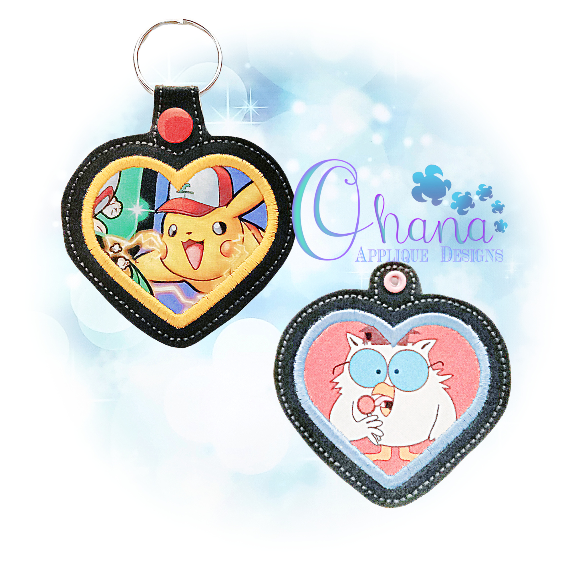 Applique Heart Key Chain