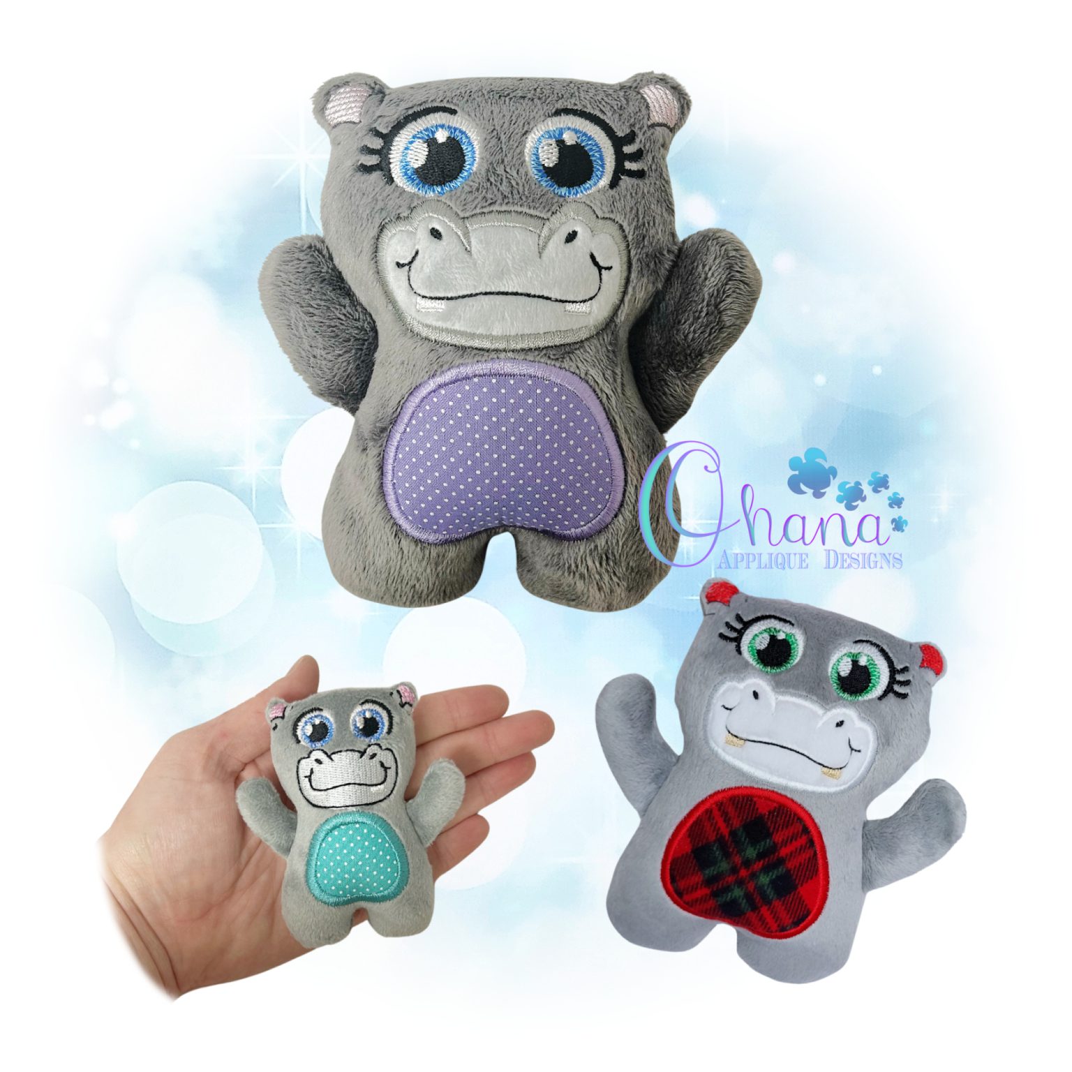 OAD 2410 Huggable Hippo Stuffie 2000 Huggable Hippo Stuffie