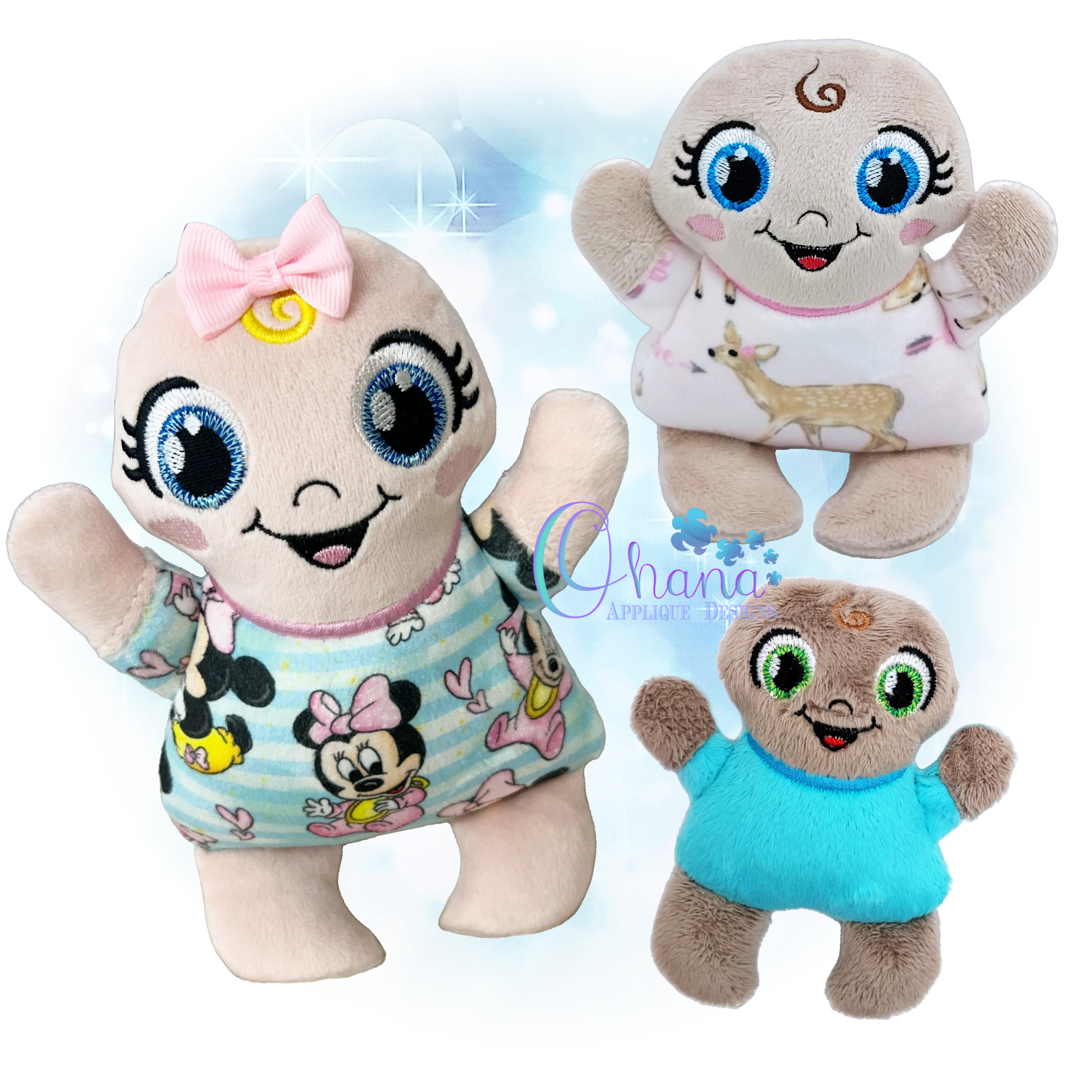 Baby Doll Stuffie Embroidery Design - Ohana Applique Designs