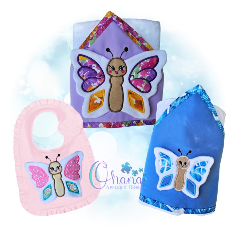 3D Butterfly Applique Embroidery