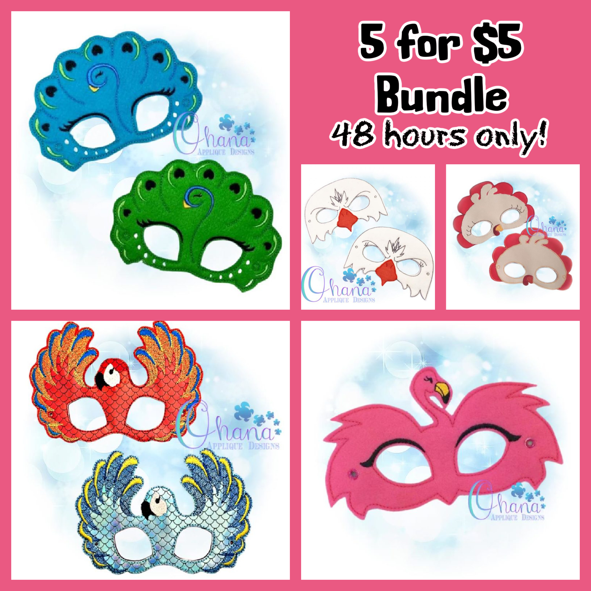 OAD 25.04.22 Theme 5 for $5 Mask April 22nd 2025 - Bird Mask Bundle