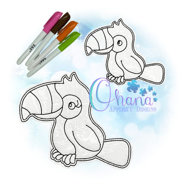 Toucan Flat Coloring Doll