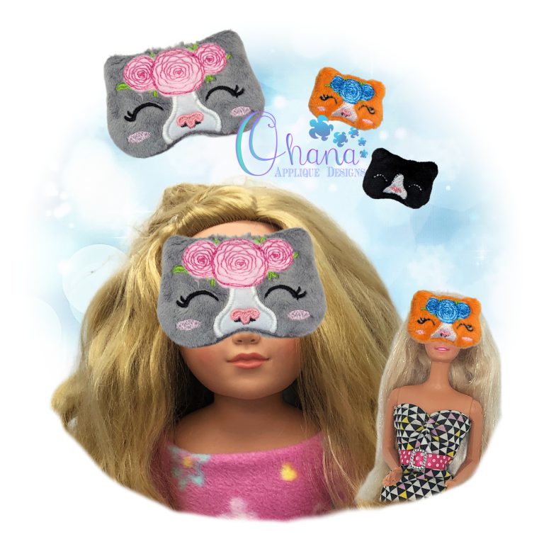 Floral Cat Doll Sleep Mask