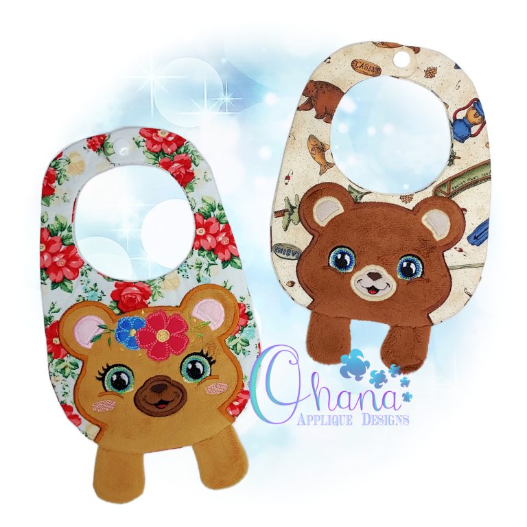 Bear Bib Embroidery Design