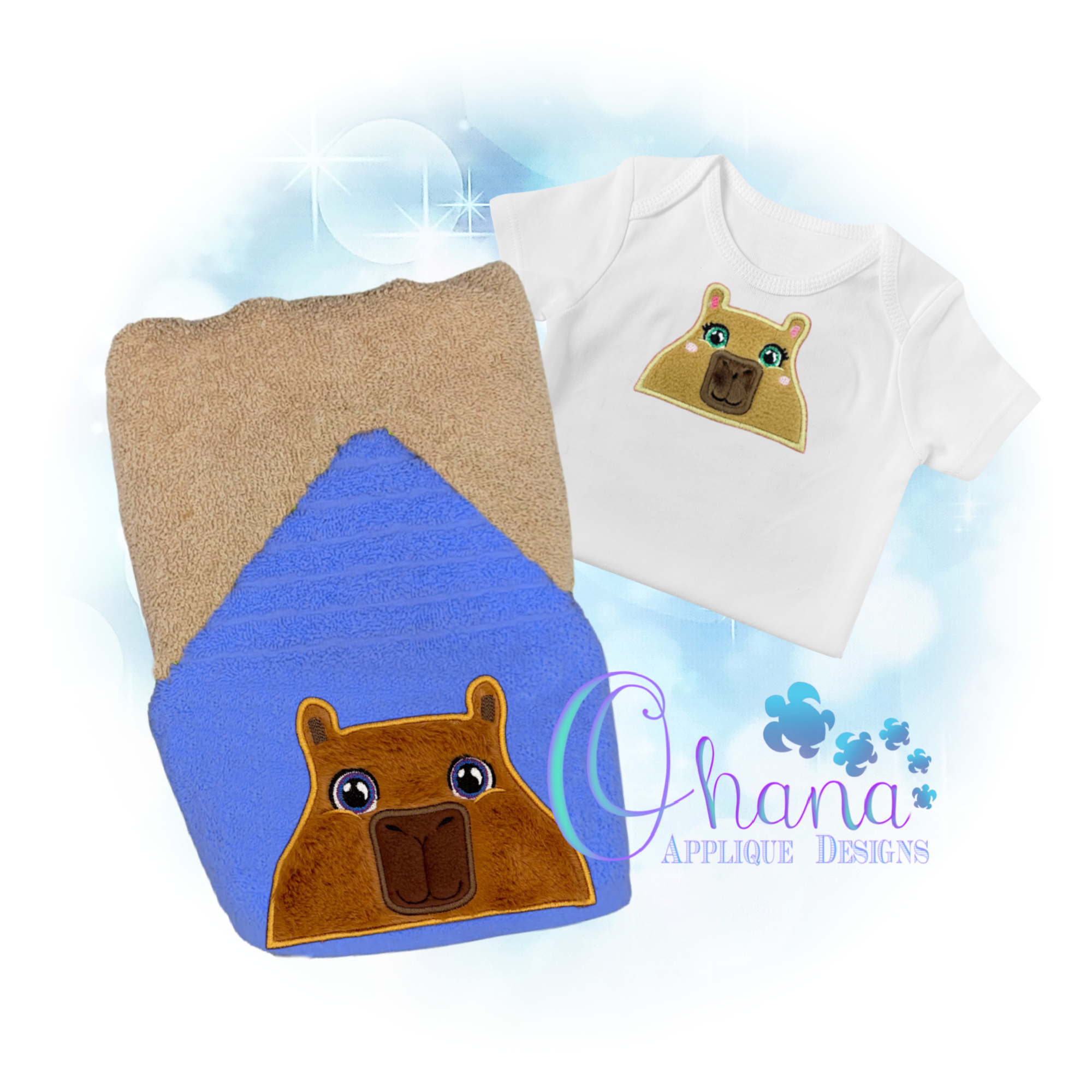 Capybara Peeker Embroidery Design