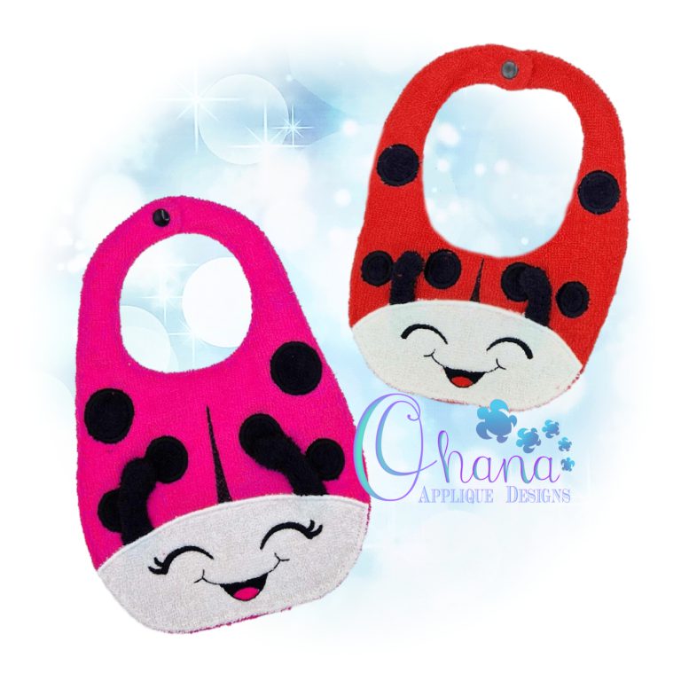 Ladybug Bib Embroidery Design