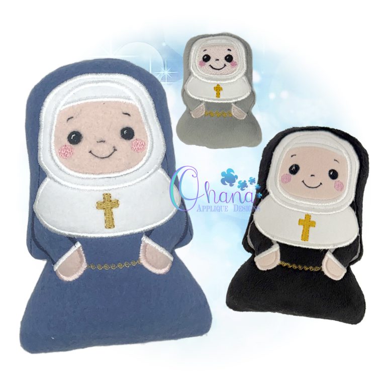 Nun Stuffie Embroidery Design