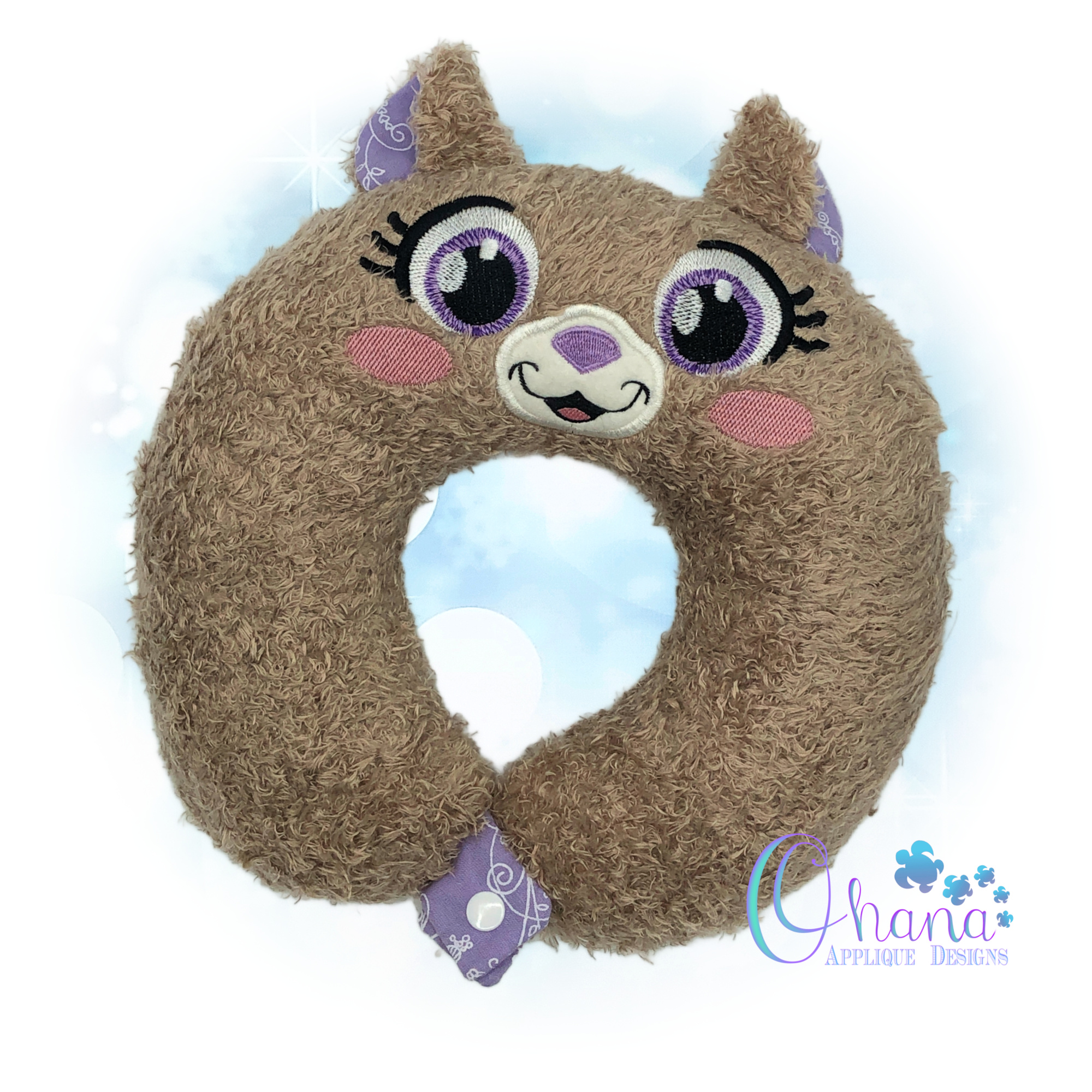 Bear Travel Pillow Embroidery