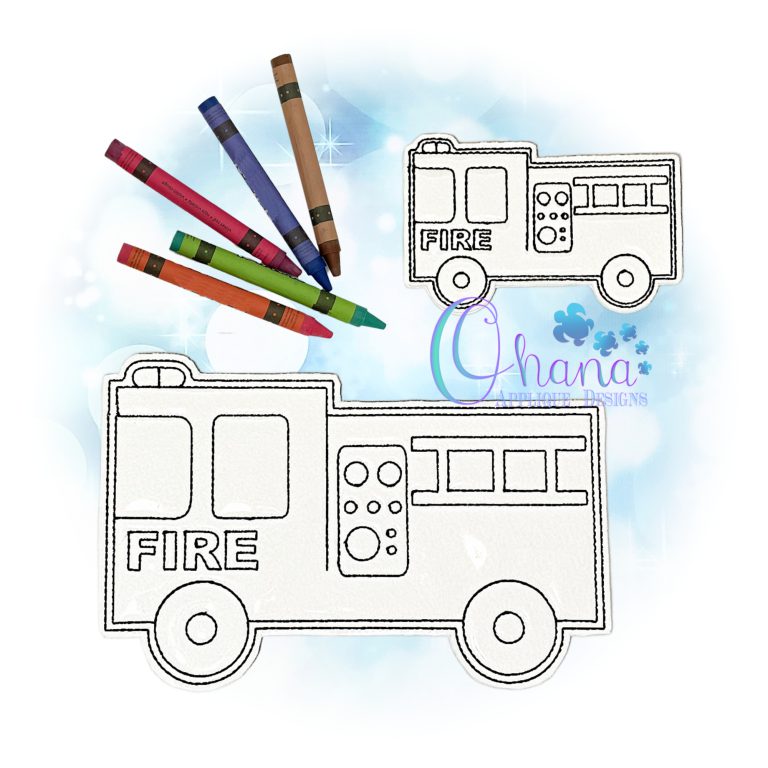 Firetruck Flat Coloring Doll