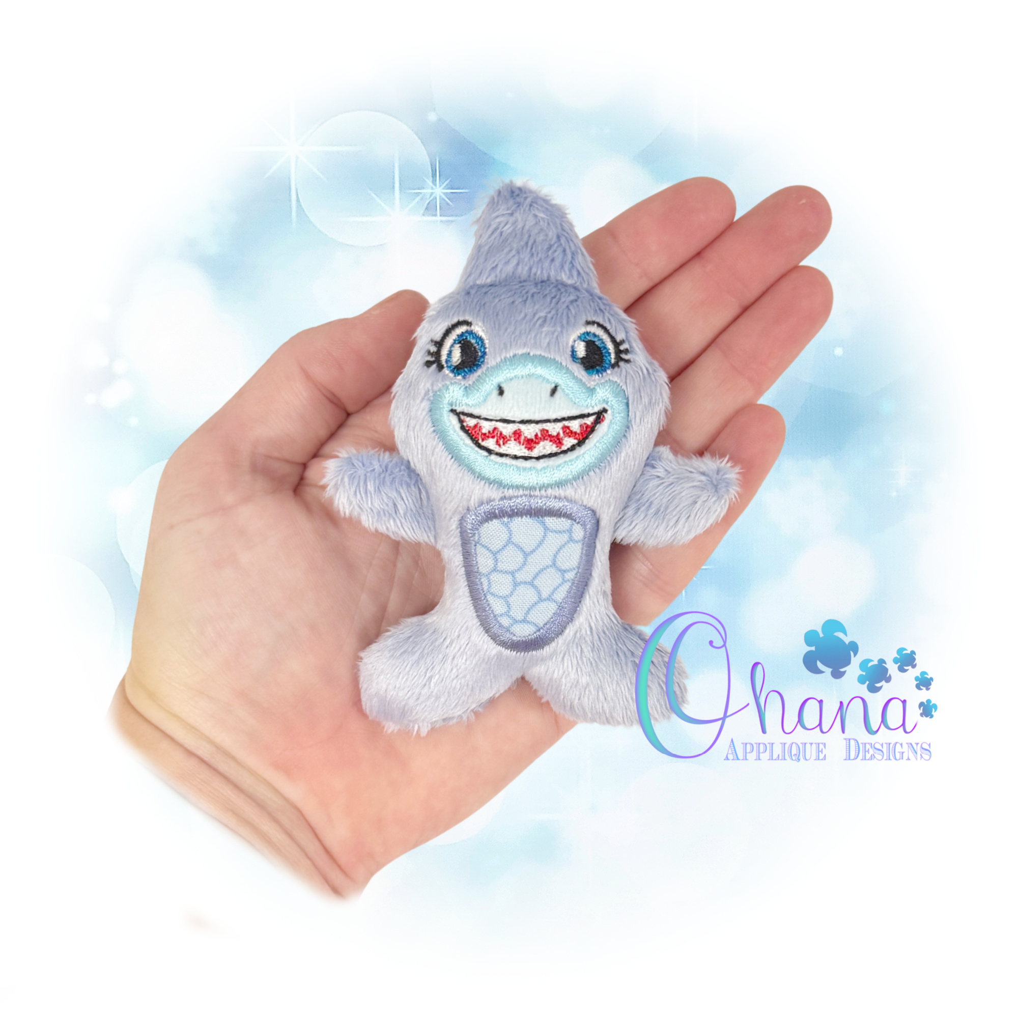 Huggable Shark Stuffie Embroidery