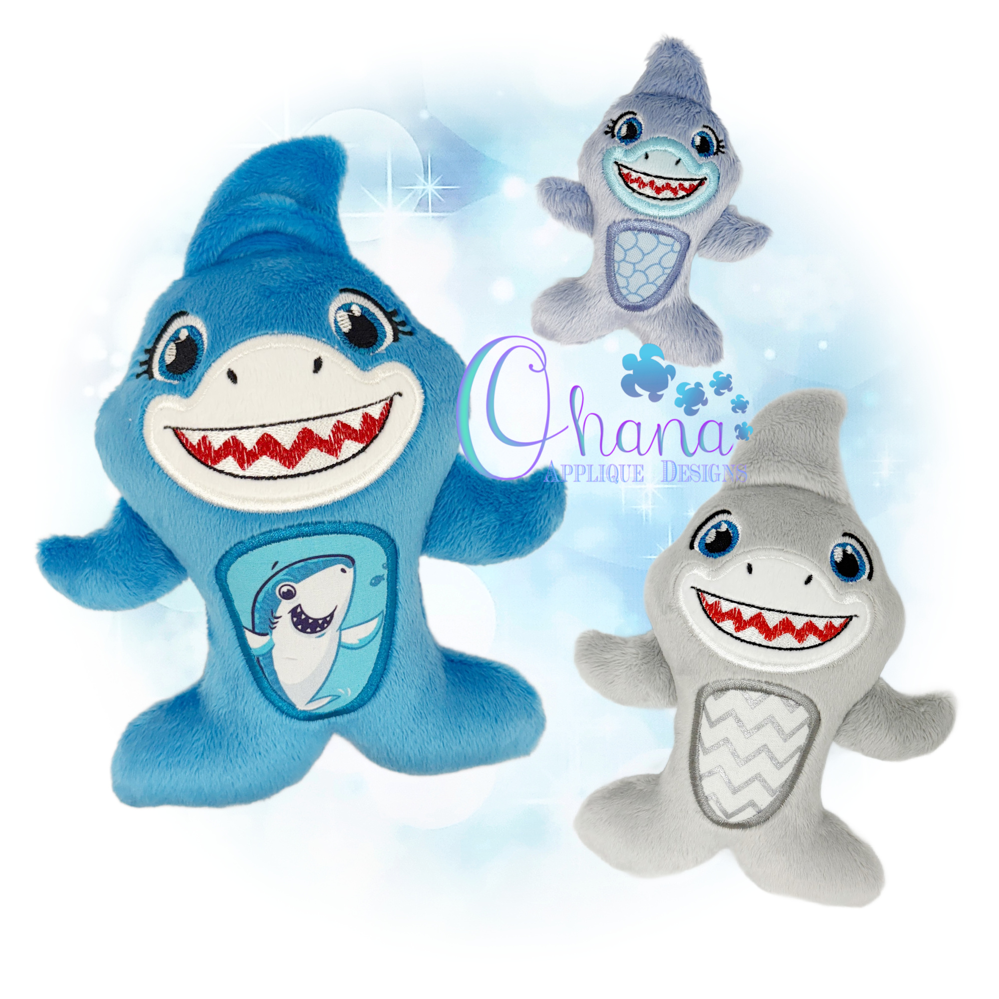 Huggable Shark Stuffie Embroidery
