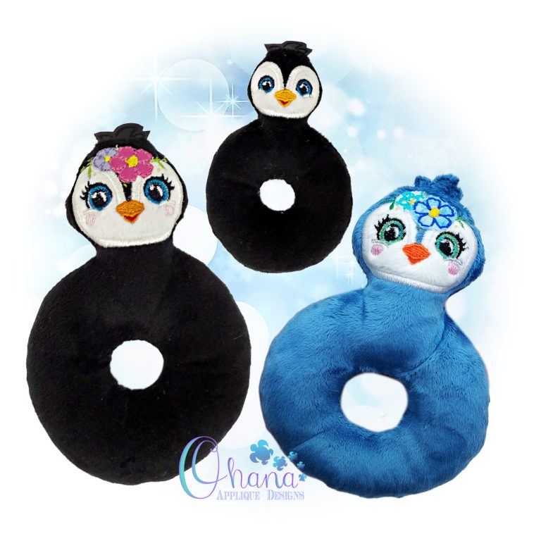 Penguin Ring Rattle Embroidery