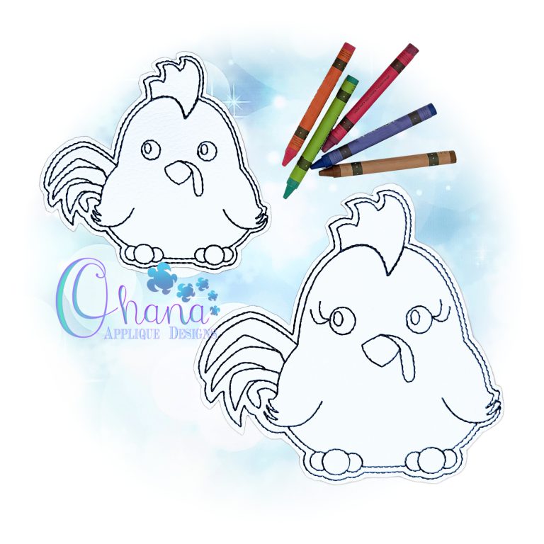 Rooster Flat Coloring Doll