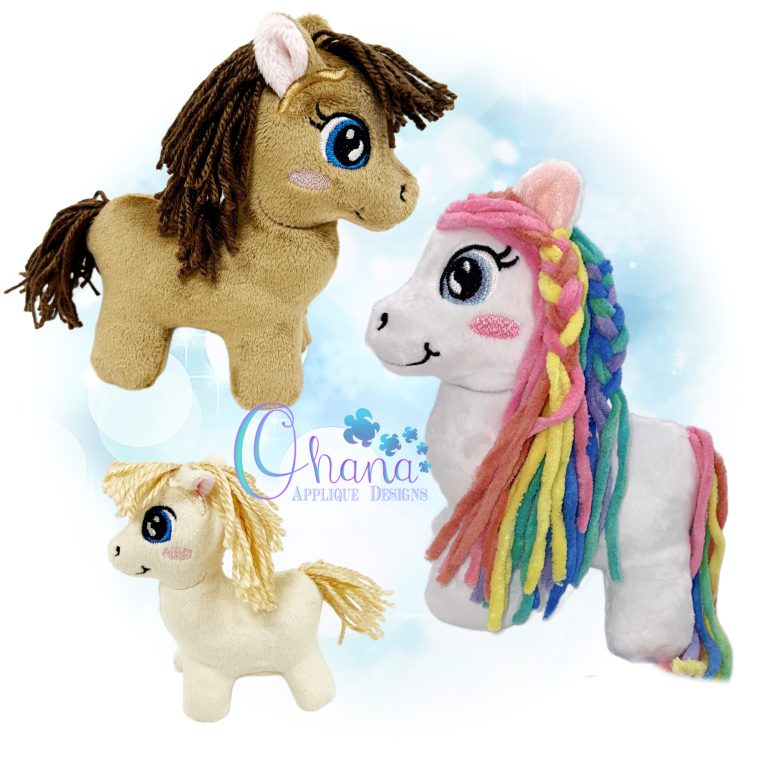 3D Standing Horse Stuffie Embroidery