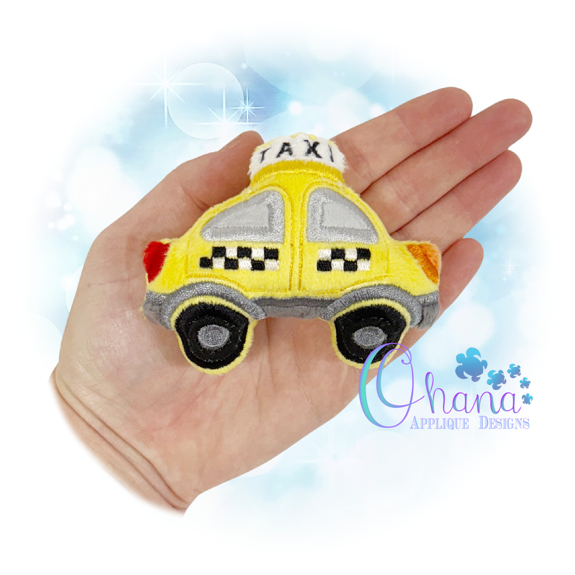 Taxi Cab Stuffie Embroidery