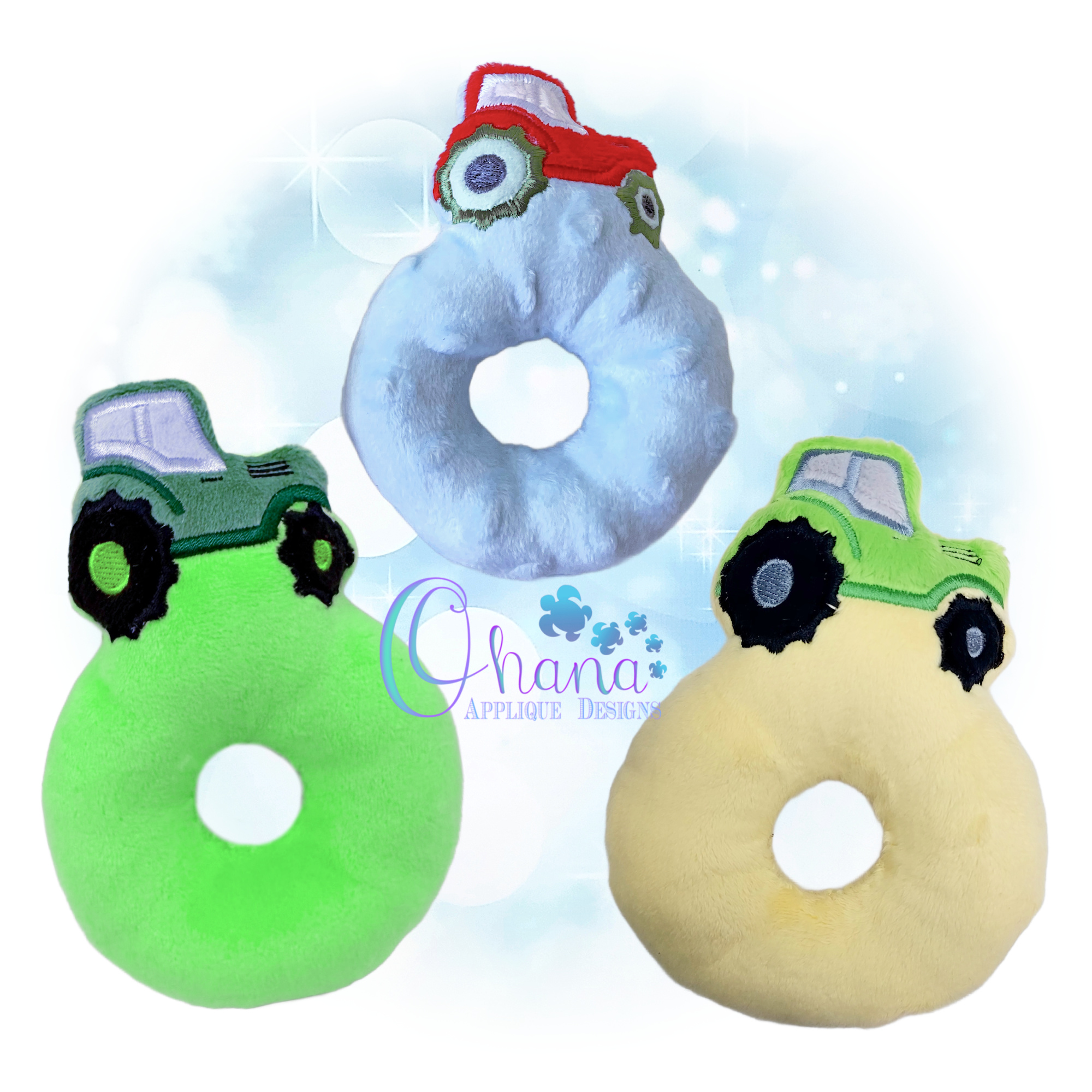 Tractor Ring Rattle Embroidery