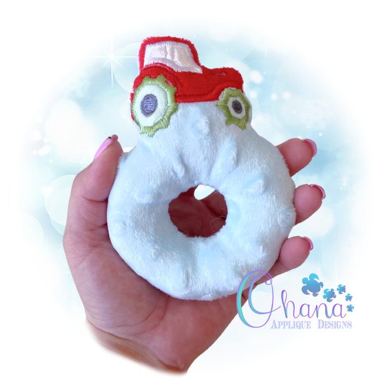 Tractor Ring Rattle Embroidery