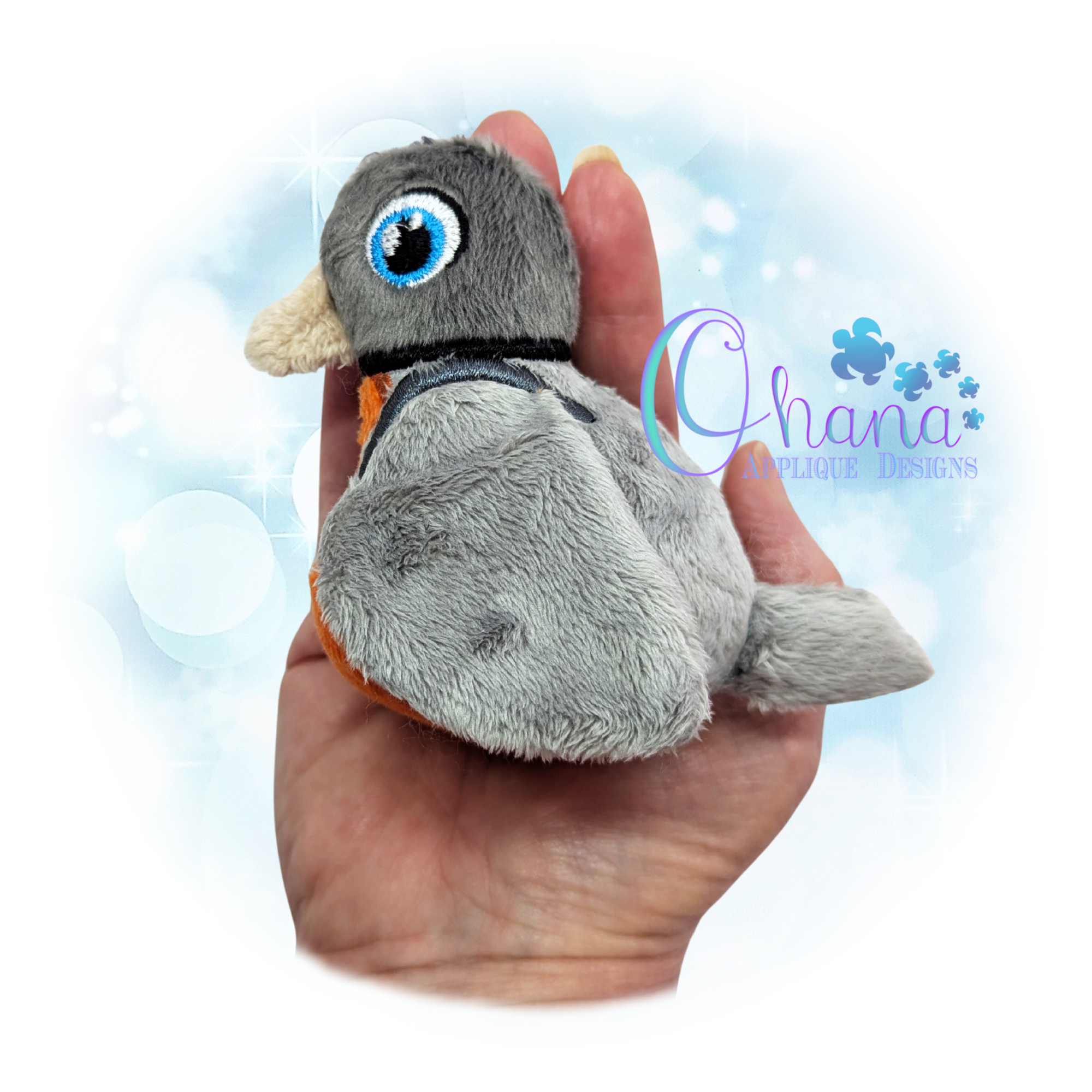 3D Robin Stuffie Embroidery Design