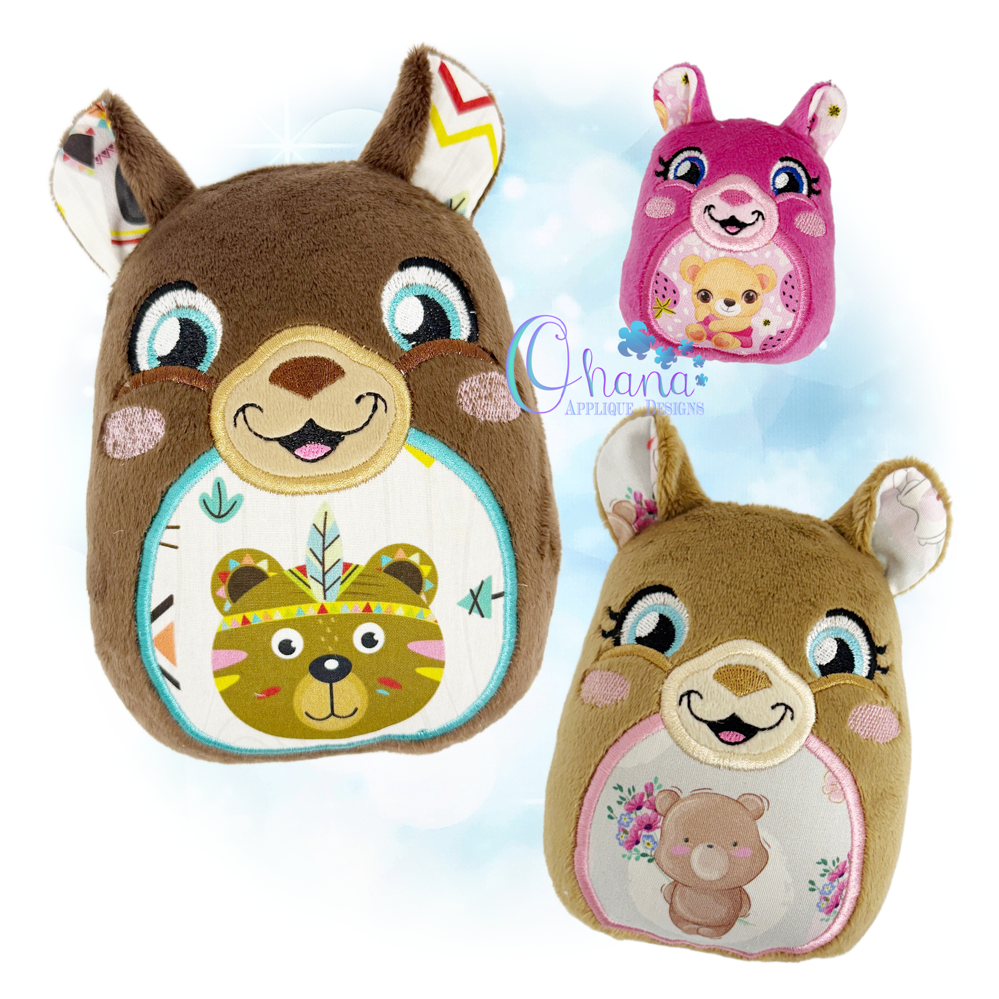 Bear Egglet Stuffie Embroidery