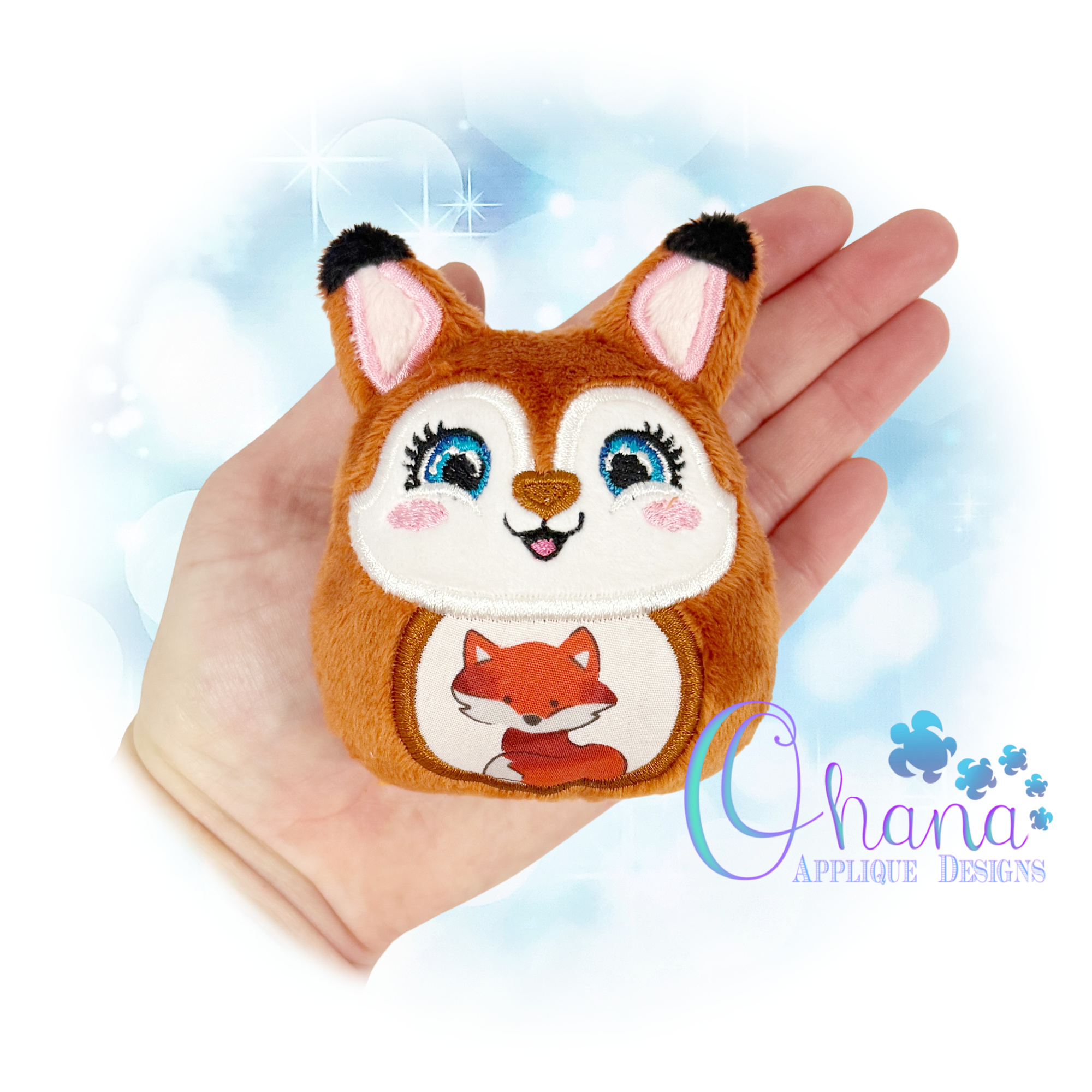 Fox Egglet Stuffie Embroidery