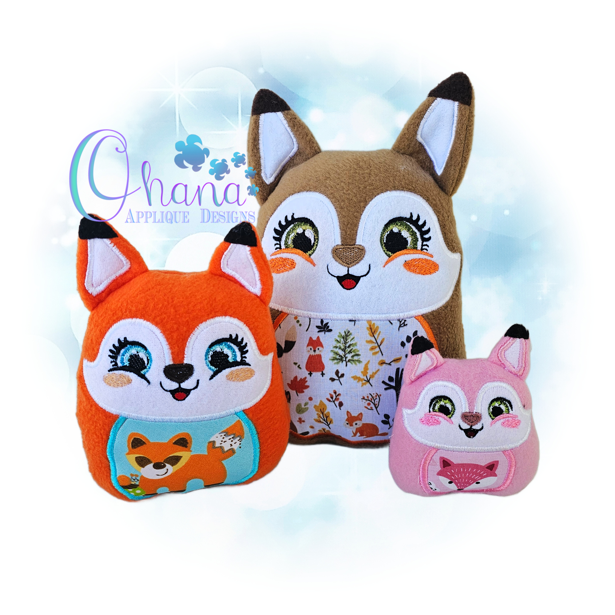 Fox Egglet Stuffie Embroidery