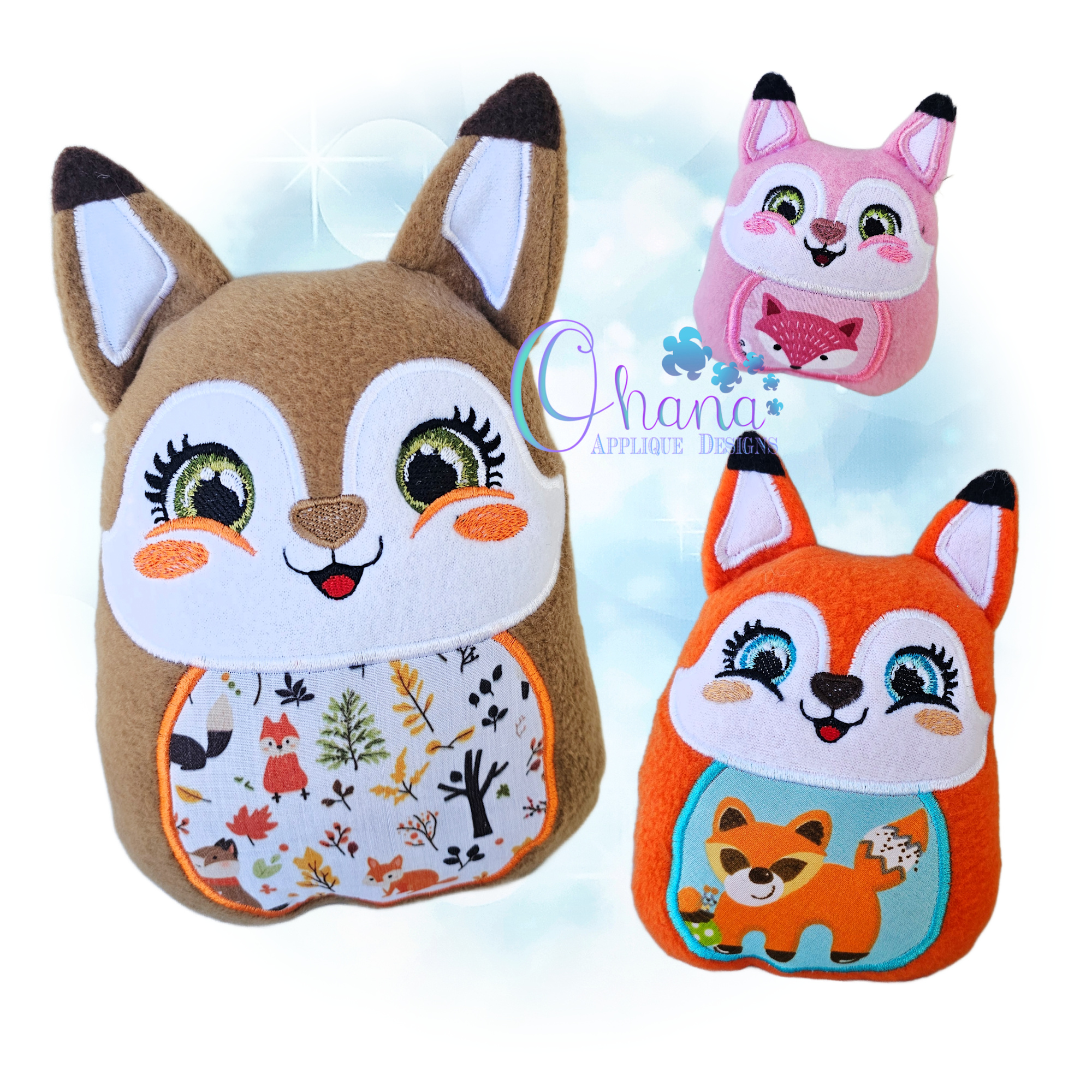 Fox Egglet Stuffie Embroidery
