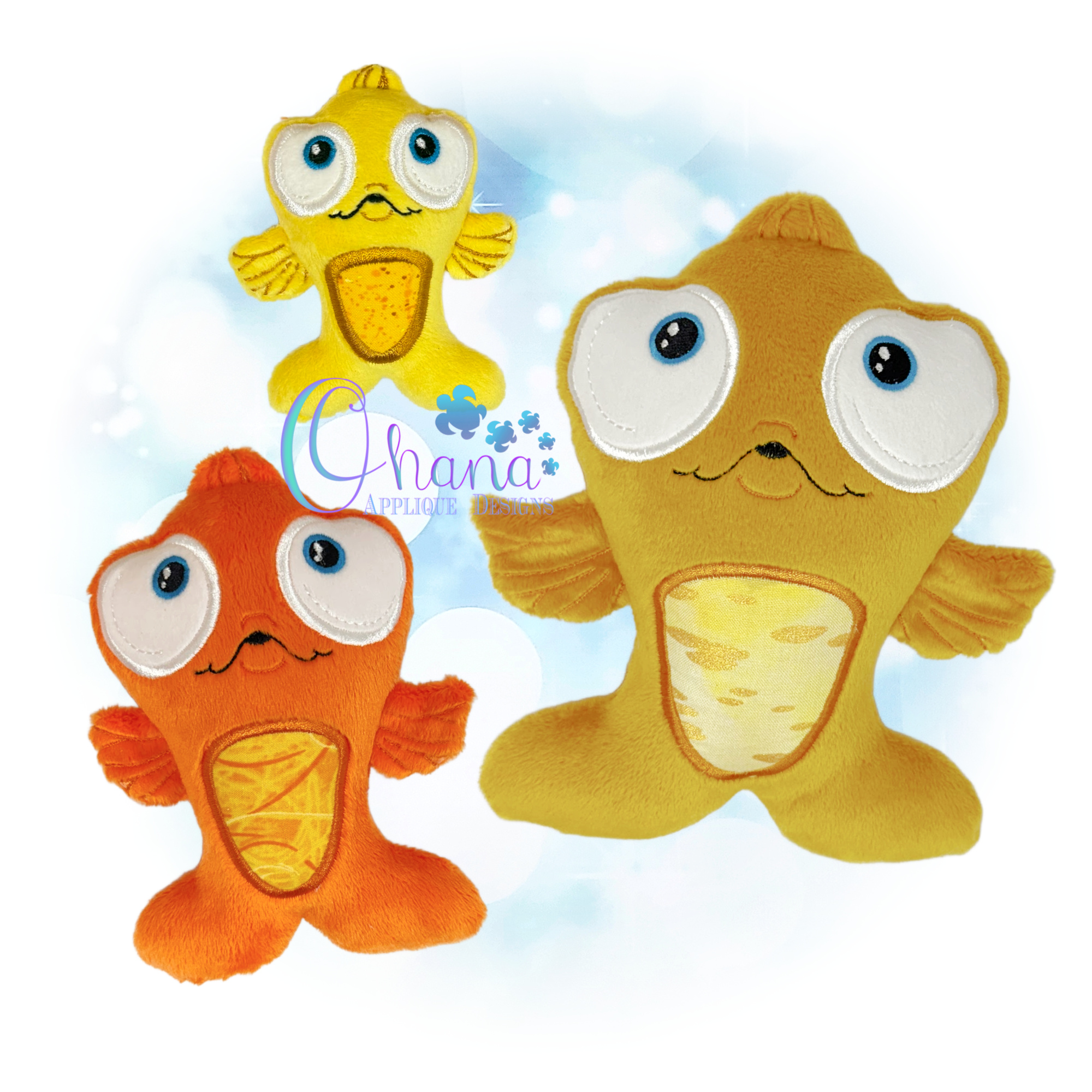 OAD 2508 Huggable Goldfish Stuffie 2000 LA copy Huggable Goldfish Stuffie Embroidery