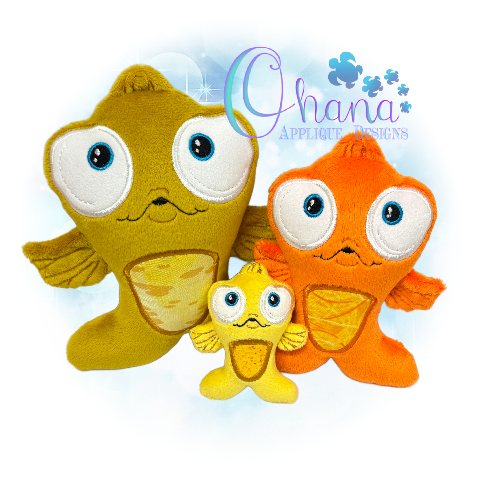 OAD 2508 Huggable Goldfish Stuffie 2000 LA Huggable Goldfish Stuffie Embroidery