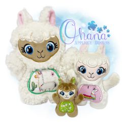 Huggable Llama Stuffie Embroidery