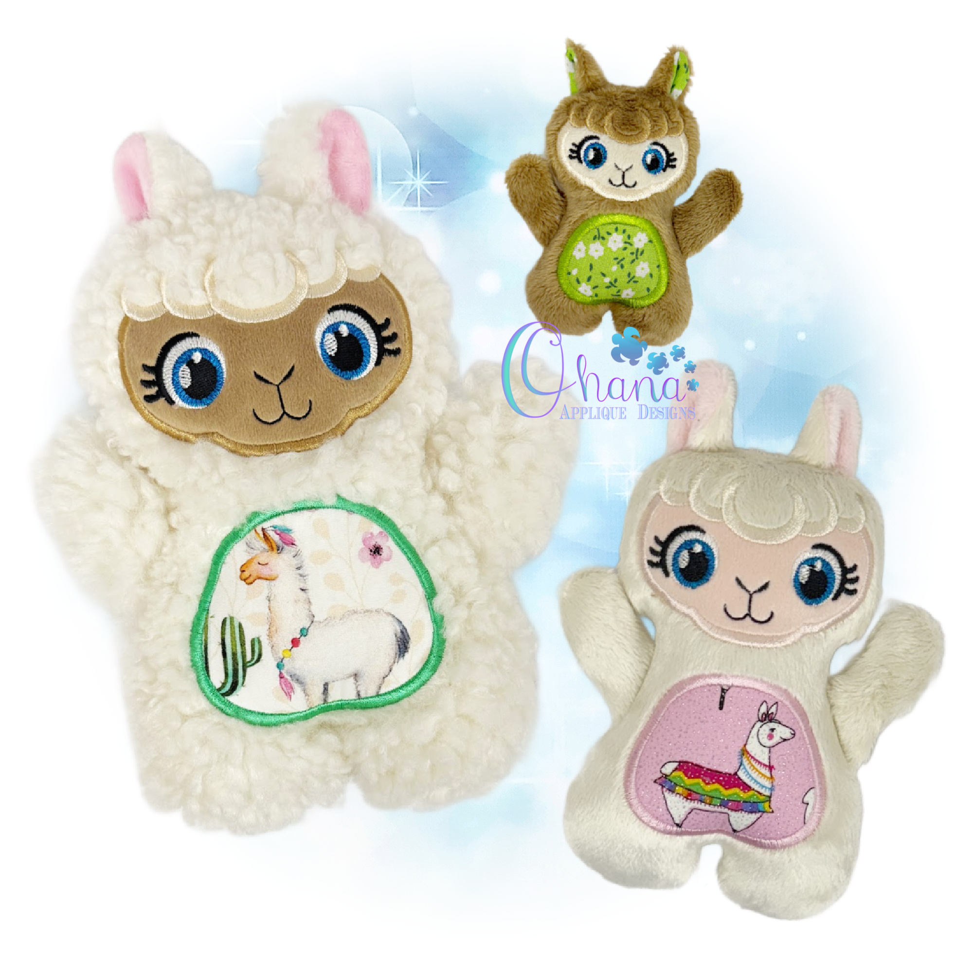 Huggable Llama Stuffie Embroidery