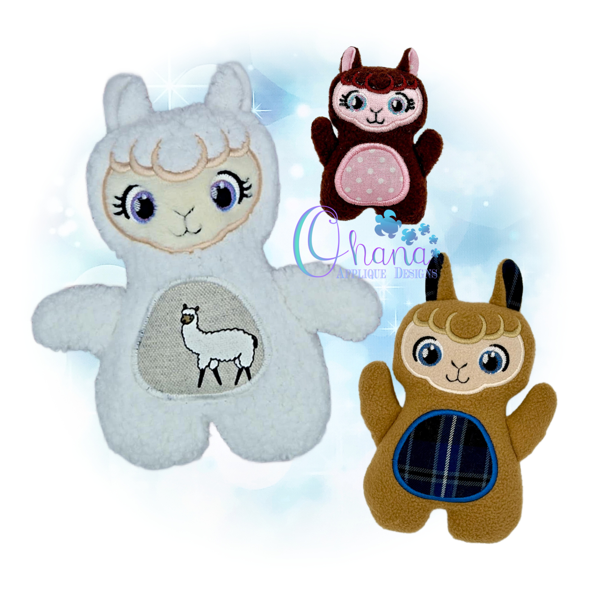 Huggable Llama Stuffie Embroidery