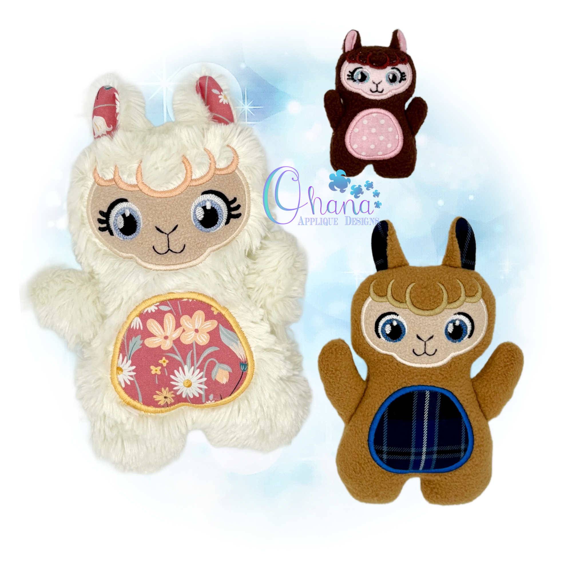 Huggable Llama Stuffie Embroidery