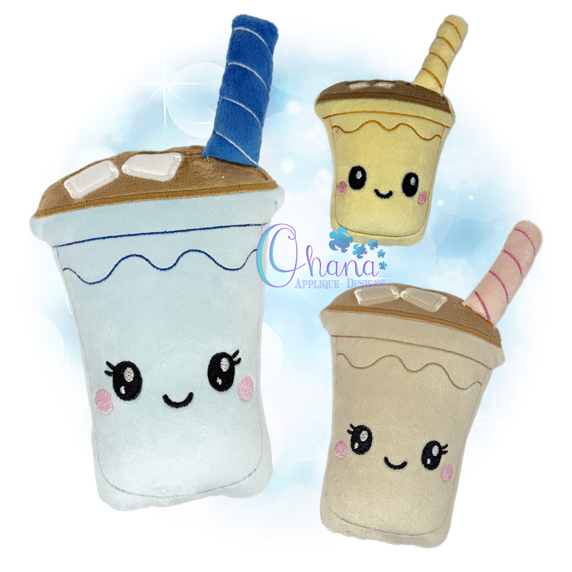 Iced Coffee Stuffie Embroidery