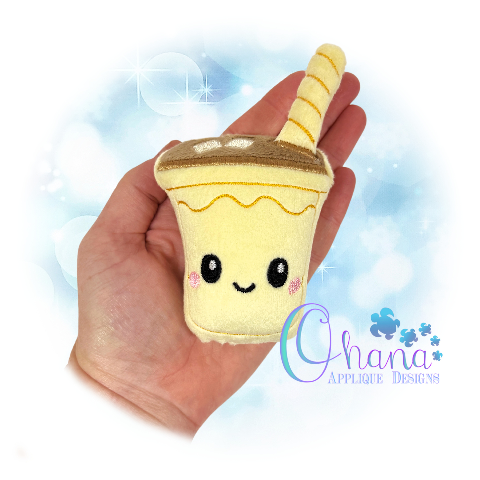 Iced Coffee Stuffie Embroidery