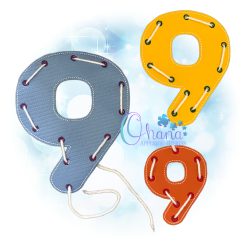 Number 9 Lacing Board Embroidery