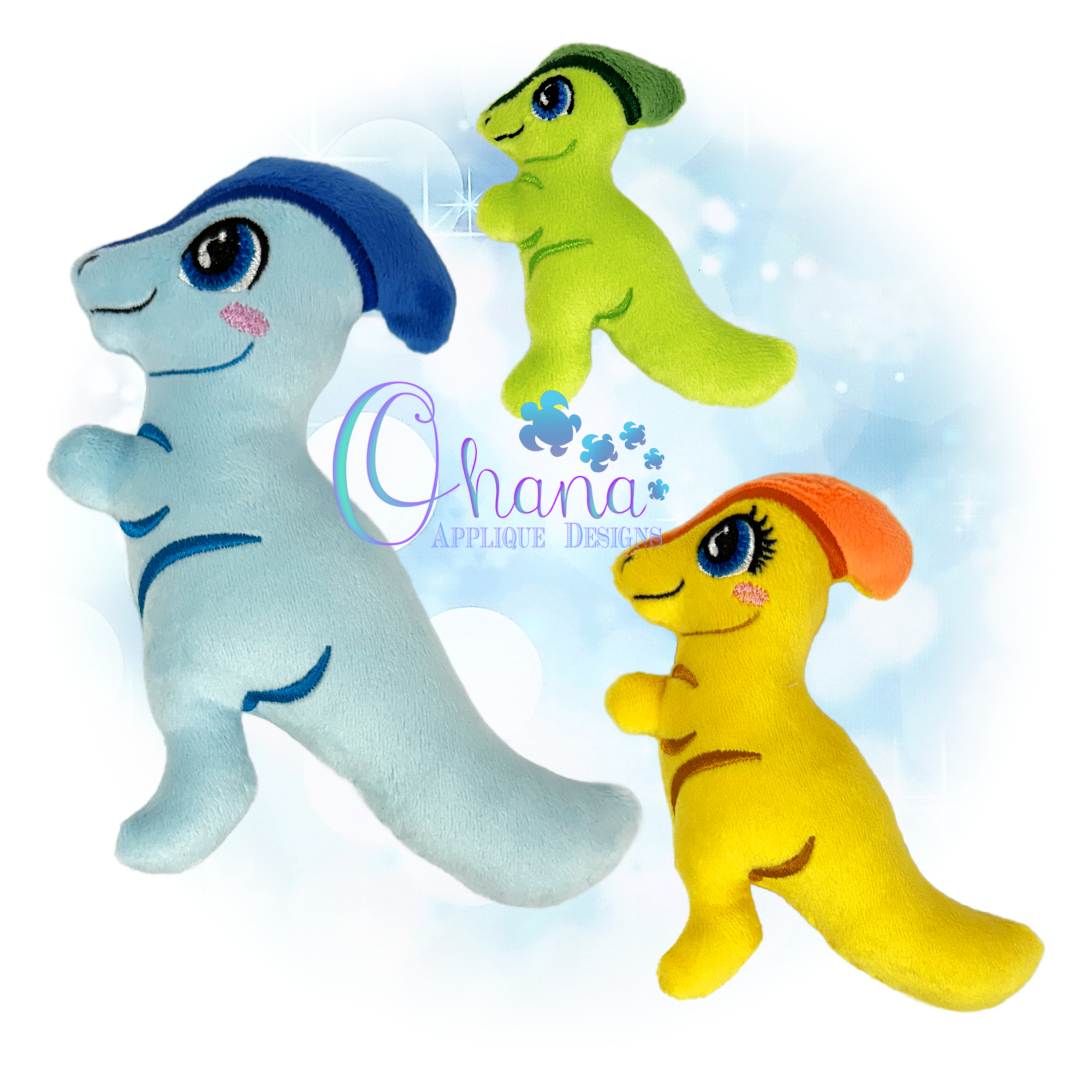 Pierce Parasaurolophus Stuffie Embroidery