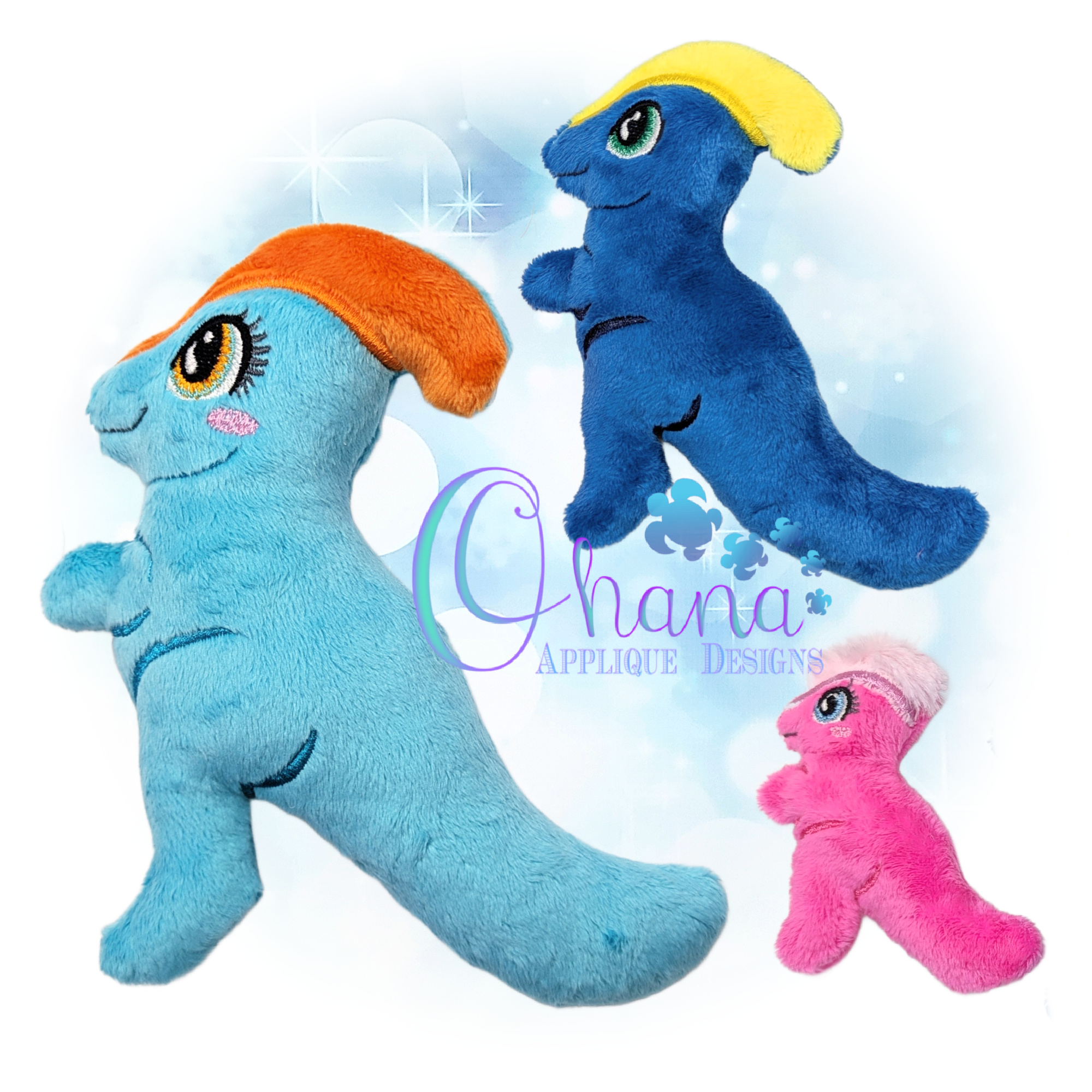 Pierce Parasaurolophus Stuffie Embroidery