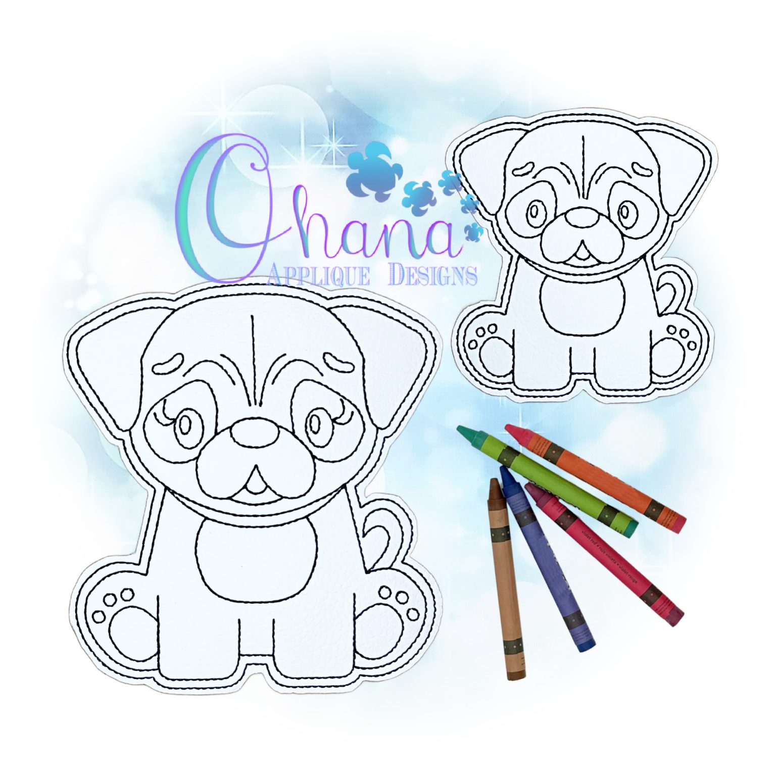 OAD 2508 Pug FCD 2000 SJ-2 Pug Flat Coloring Doll