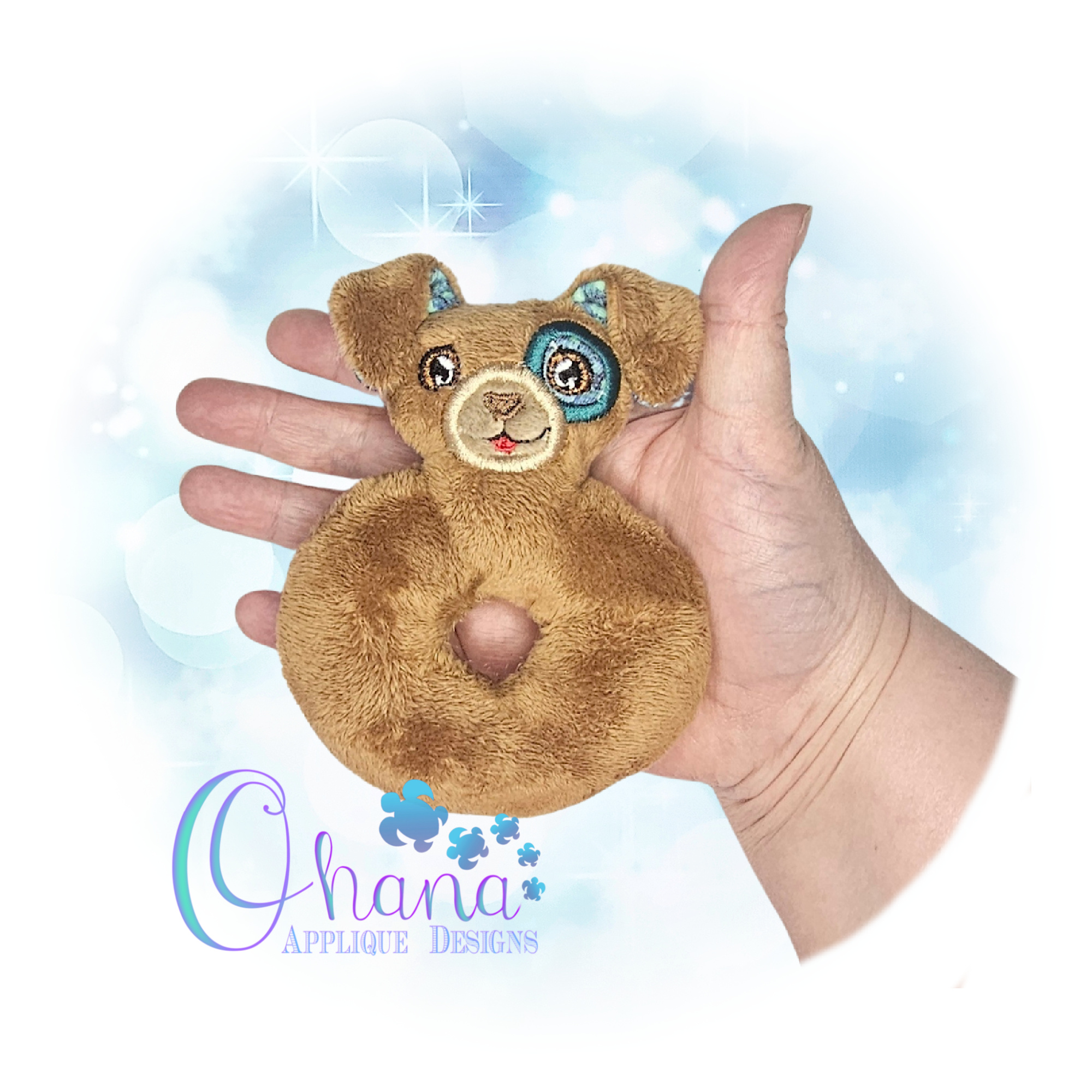 Puppy Ring Rattle Embroidery