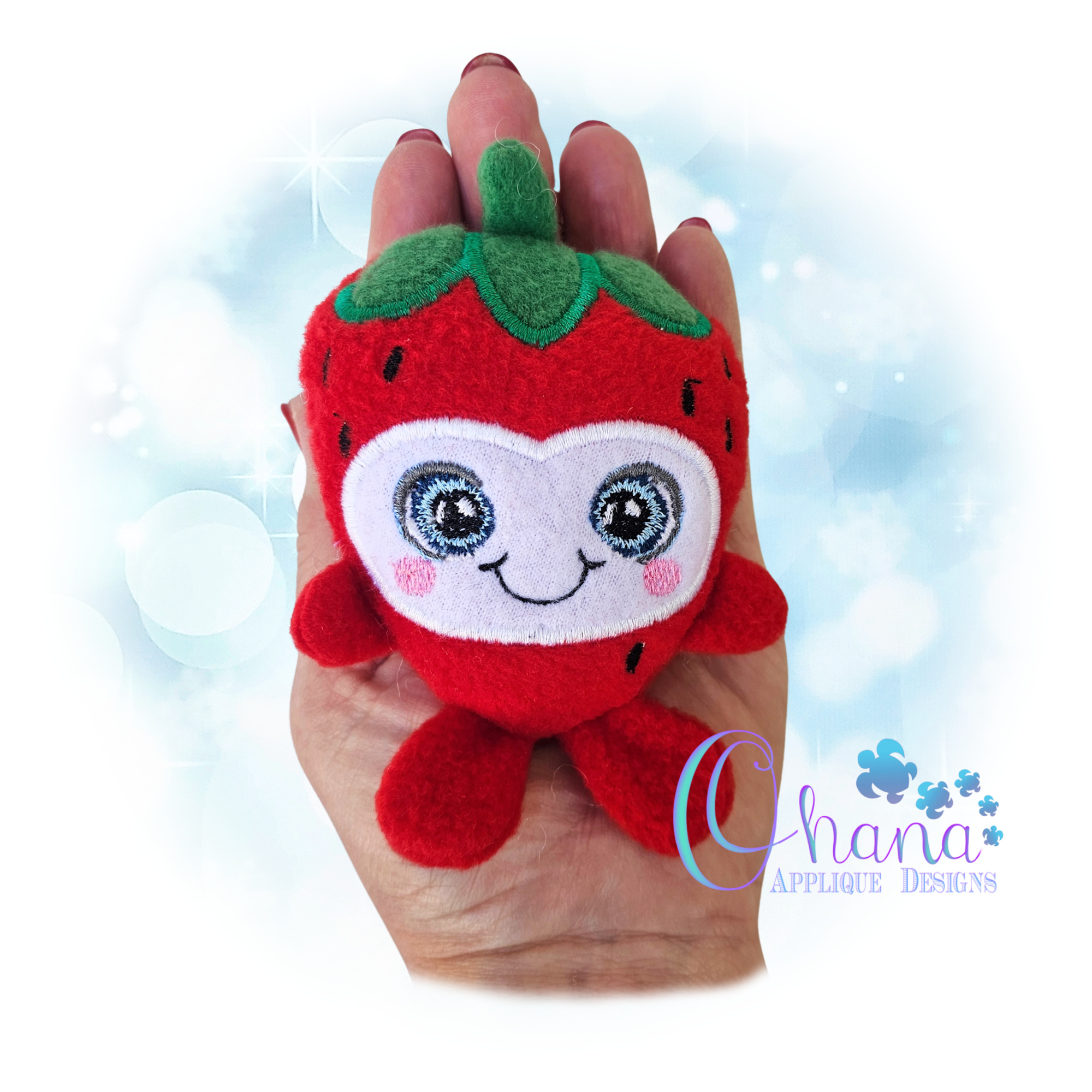 Scarlett Strawberry Stuffie Embroidery