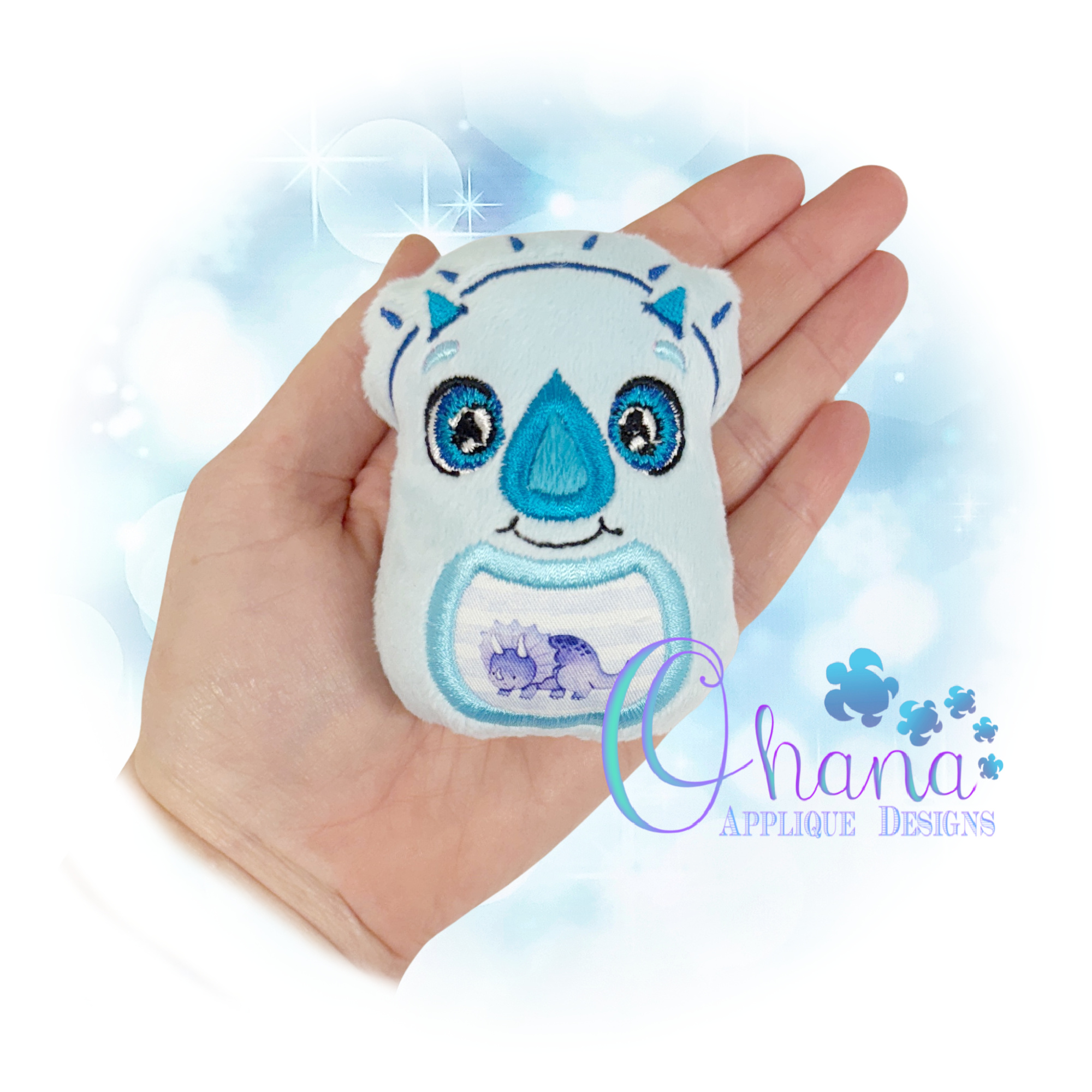 Triceratops Egglet Stuffie Embroidery