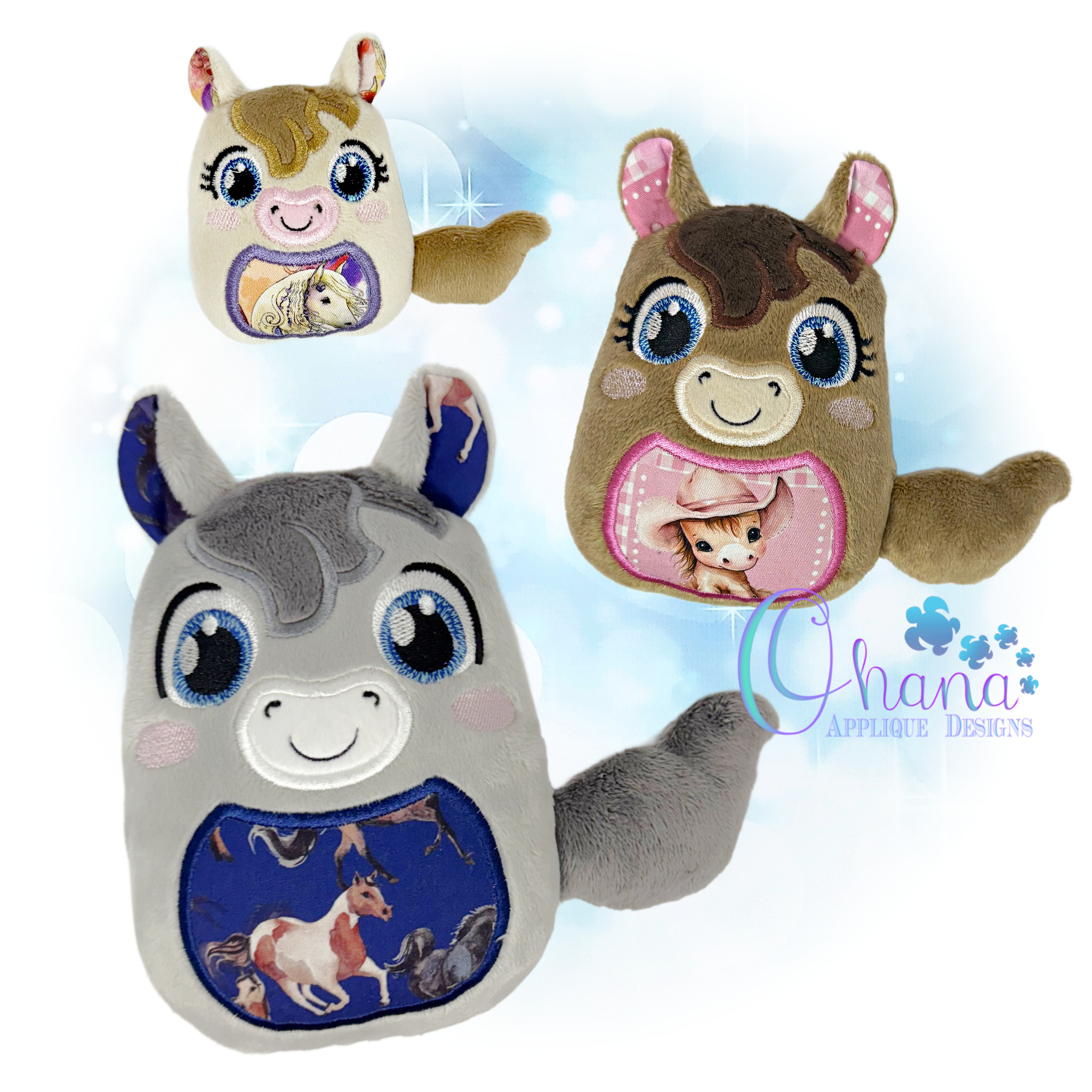 Horse Egglet Stuffie Embroidery